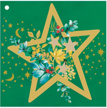 Celestial Evergreen Christmas Gift Tags (Set of 3)