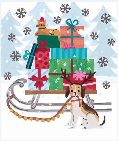 Sled & Presents Christmas Gift Tag (Set of 5)