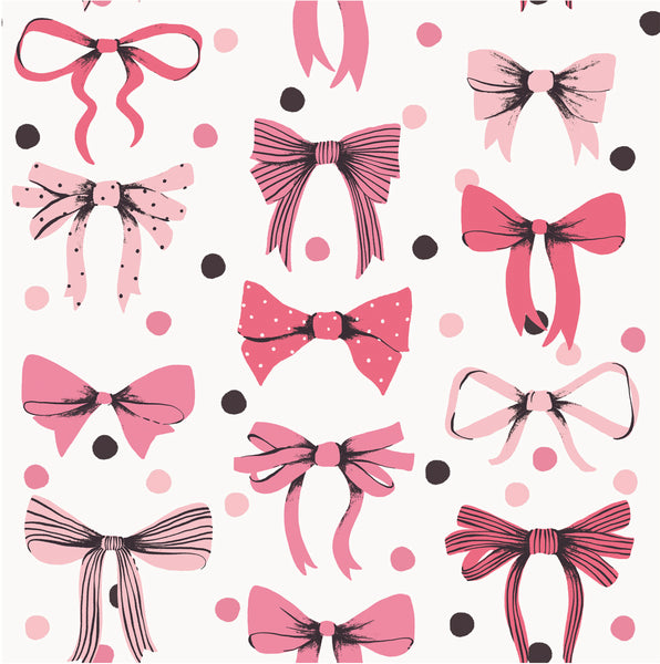 Pink Bows Double Sided Roll Wrap