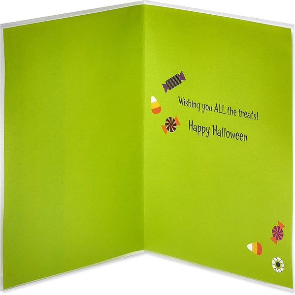 Mobile Pumpkin Bucket of Candy Halloween Card