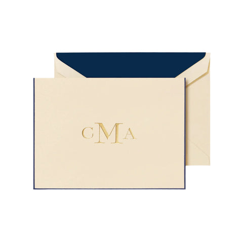 Personalized Heritage Monogram Folded Notes (Engraving)