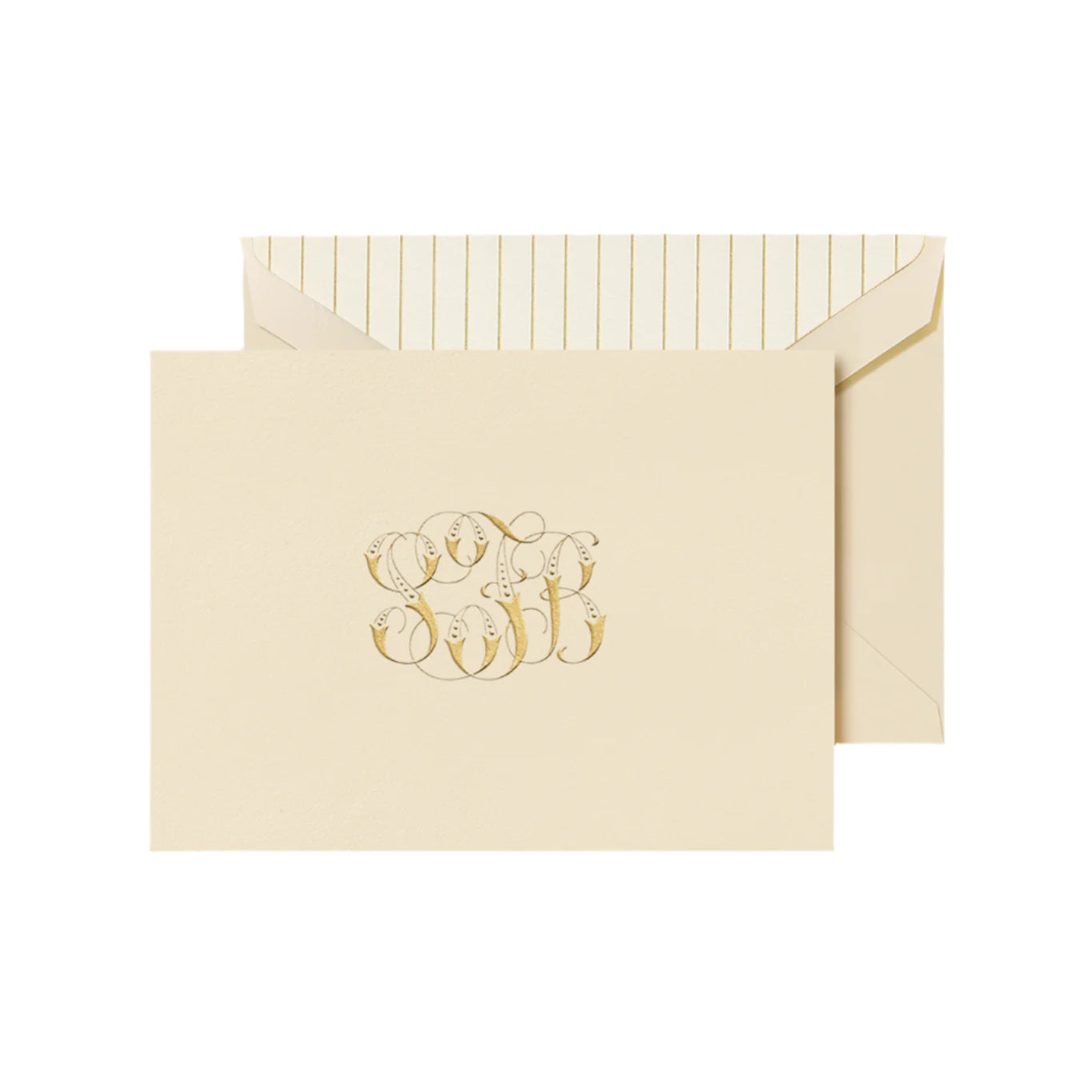 Personalized Monogram Manor Folded Notes (Engraving)