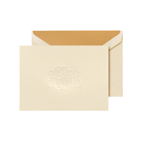 Personalized Monogram Folded Notes (Embossed)