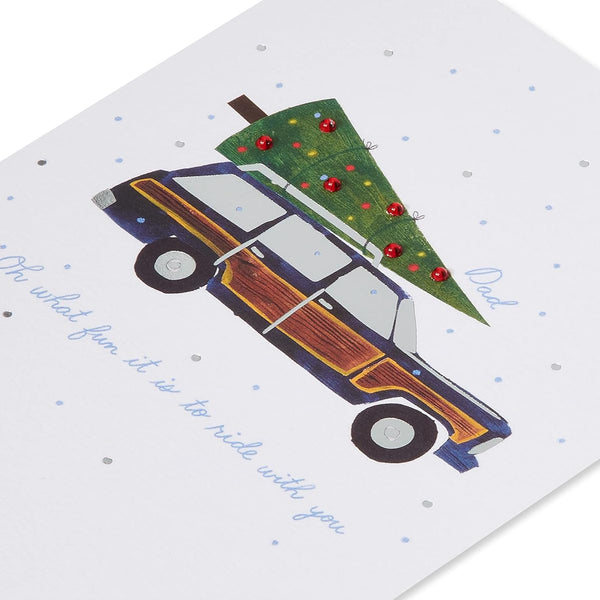 Tree On Car Christmas Card (Dad)