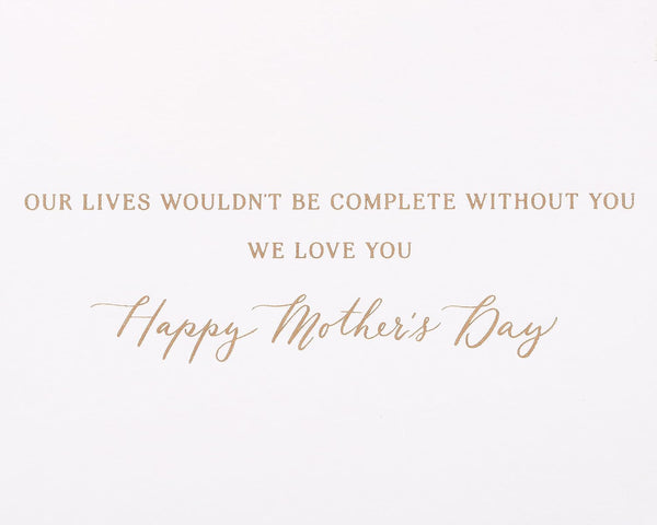 Embroidered Floral Applique Mother's Day Card (Wife)