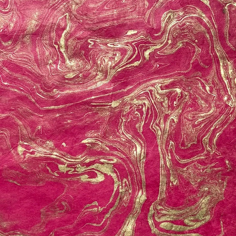 Handmade Marble Gold & Magenta Flat Wrap