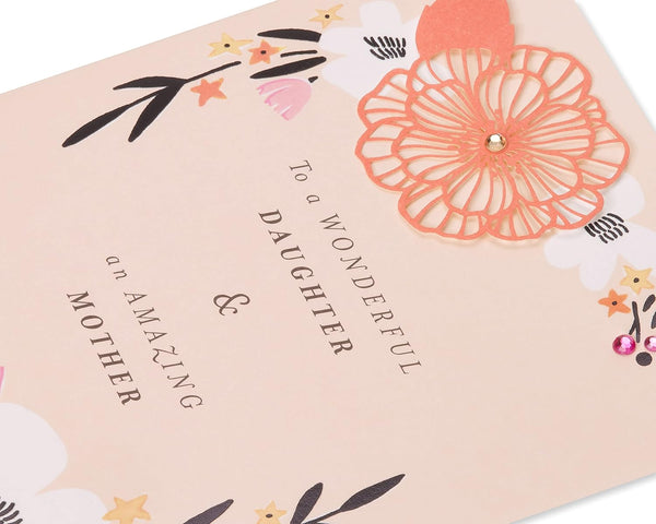 Lasercut Flowers Mother's Day Card (For Daughter)