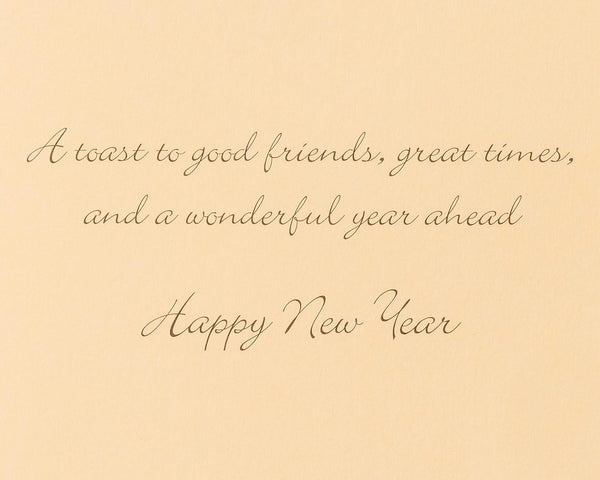 Champagne Curly Streamers New Year’s Card