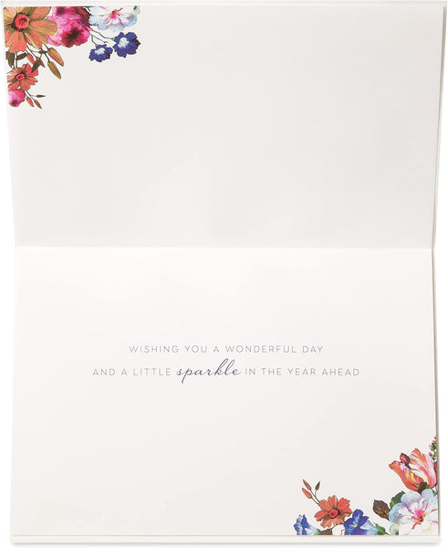 Gemmed Floral Birthday Card