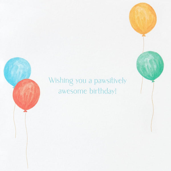 Illustrated French Bulldog With Balloon Bouquet Birthday Card