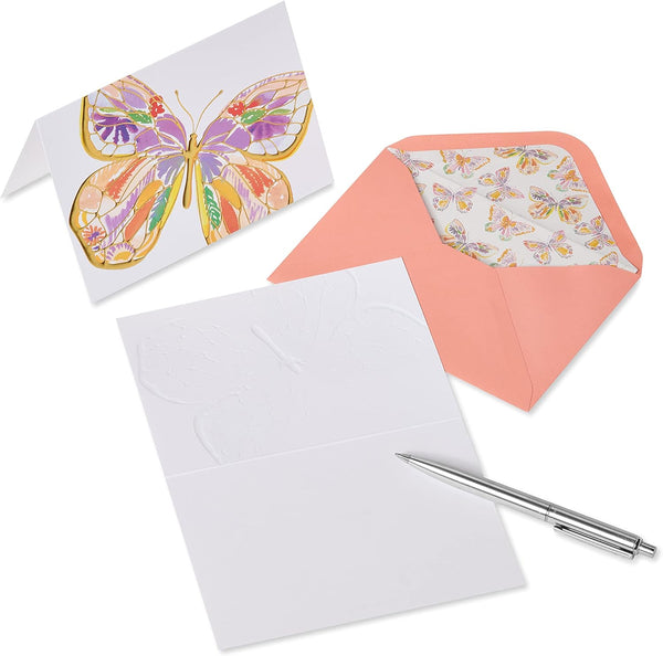 Foil Bold Butterfly Blank Boxed Notes (Set of 12)
