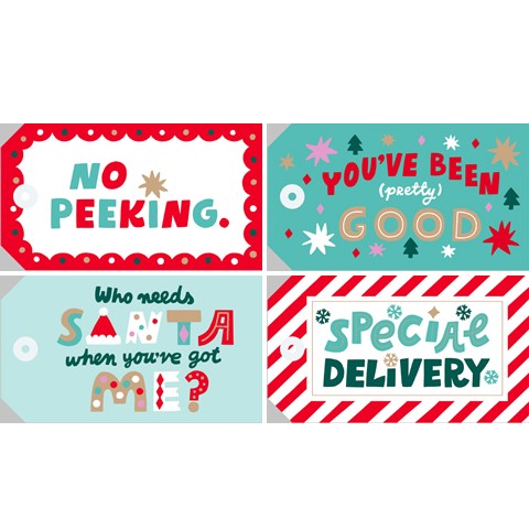 Festive Borders Christmas Gift Tags (Set of 10)