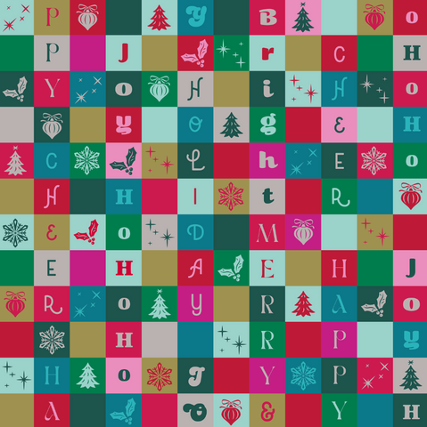 Color Block Text Christmas Roll Wrap