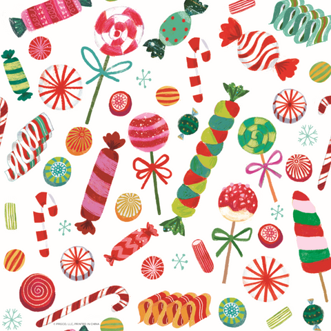 Colorful Candy Toss Christmas Roll Wrap