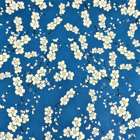 Handmade Japanese Blue Cherry Blossom Flat Wrap