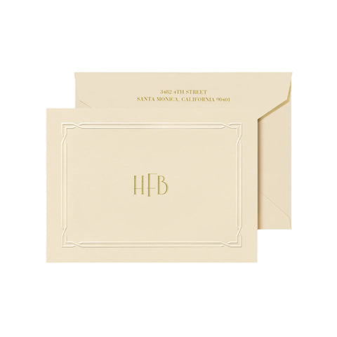 Personalized Langston Monogram Folded Notes (Engraving)