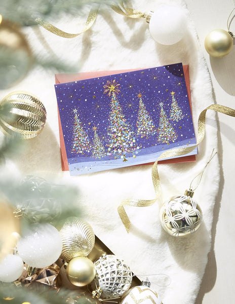 Magical Row Of Trees Christmas Boxed Cards (Set of 14)