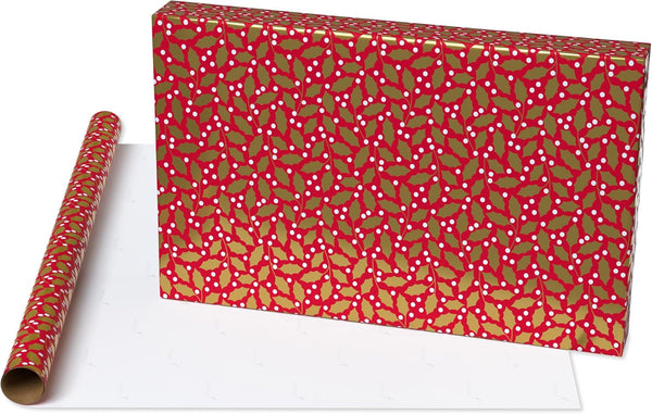 Holly Trio Christmas Roll Wrap (Set of 3)