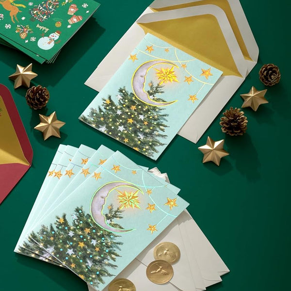 Tree Topper Christmas Boxed Cards (Set of 14)