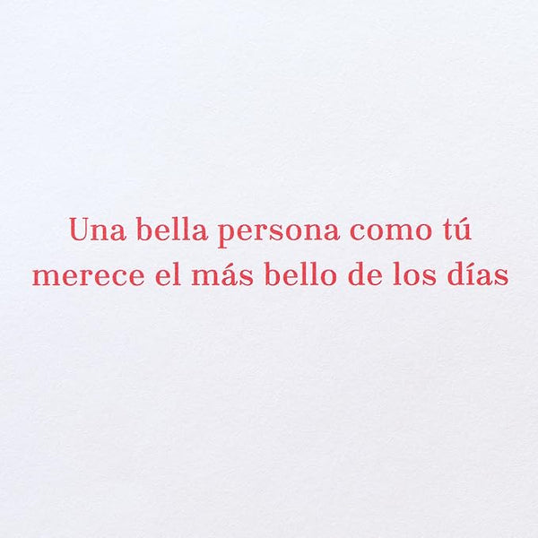 Embroidered Floral Pattern Spanish Birthday Card