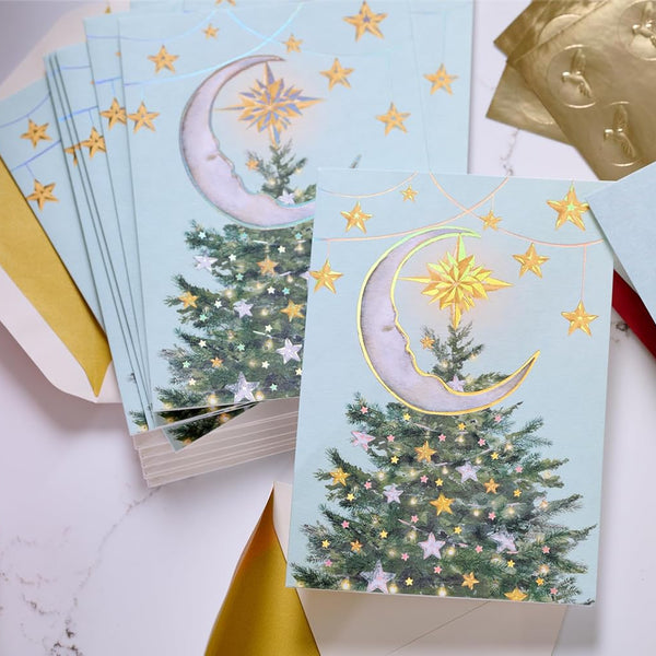 Tree Topper Christmas Boxed Cards (Set of 14)