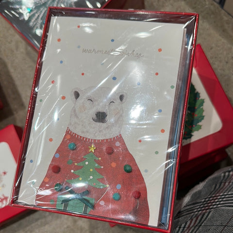 Polar Bear Sweater Handmade Holiday Boxed Notes