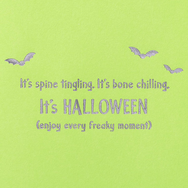 Embossed Skeleton Trick-or-Treater Halloween Card