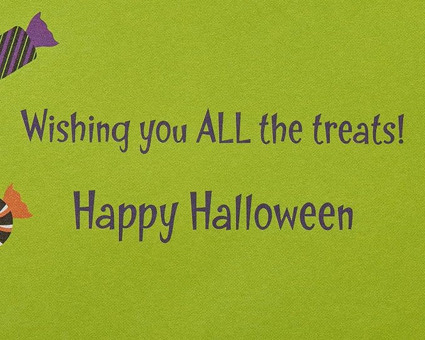 Mobile Pumpkin Bucket of Candy Halloween Card