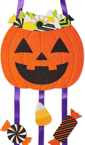 Mobile Pumpkin Bucket of Candy Halloween Card