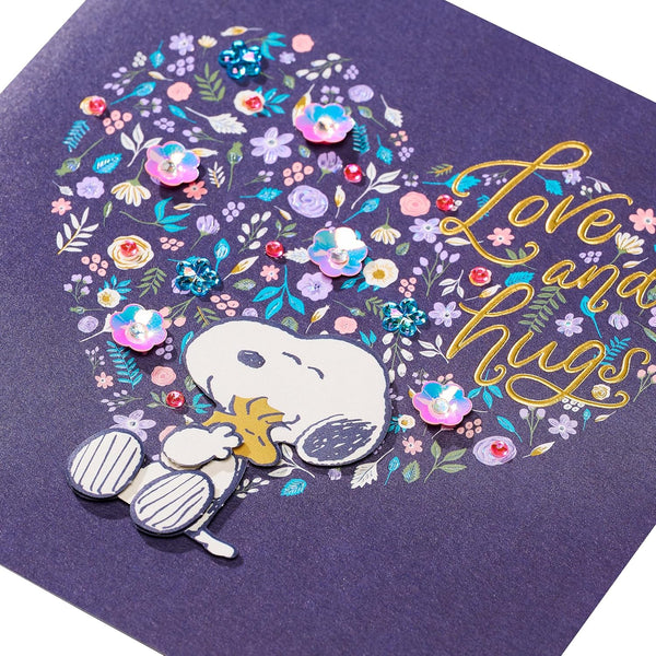Handmade Snoopy Floral Heart Mother's Day Card