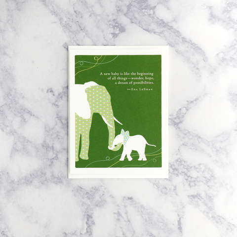 "A New Baby..." Eda LeShan Quote New Baby Card