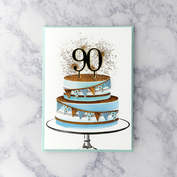 Acrylic Cake 90th Birthday Card