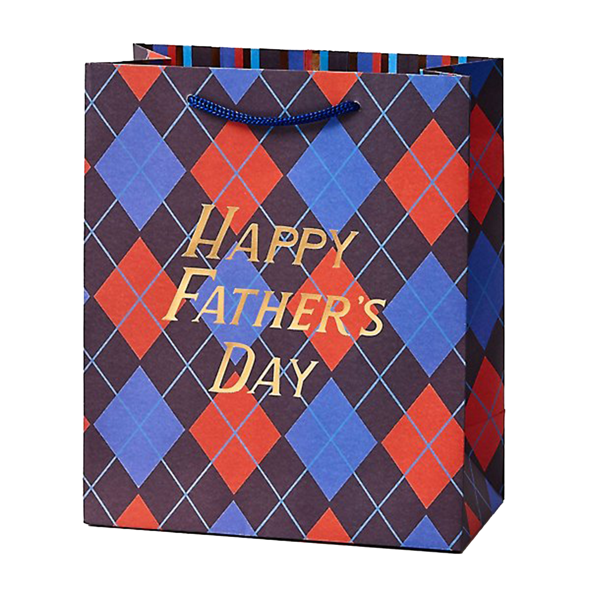Argyle Patterned Father's Day Medium Bag