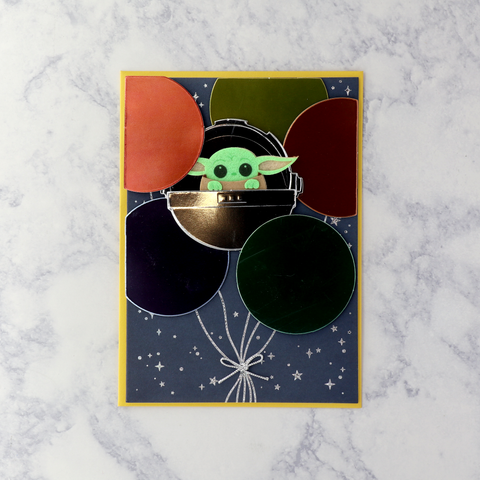 Baby Yoda Balloons Star Wars Birthday Card