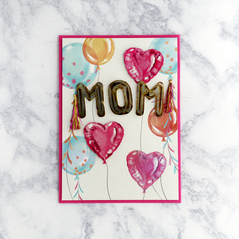 Balloons With Tassels Birthday Card (Mom)