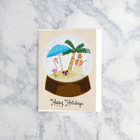 Beach Snowglobe Holiday Card