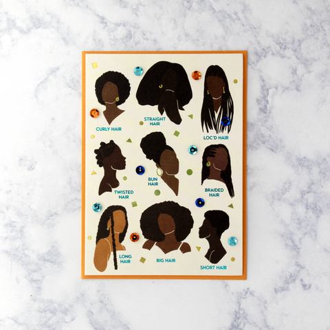 Beautiful Hair Types Birthday Card