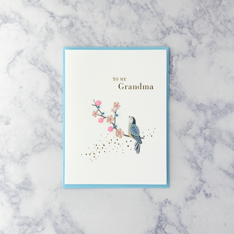 Bird On Branch Mother's Day Card (Grandma)