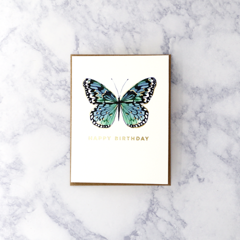 Blue Butterfly Birthday Card
