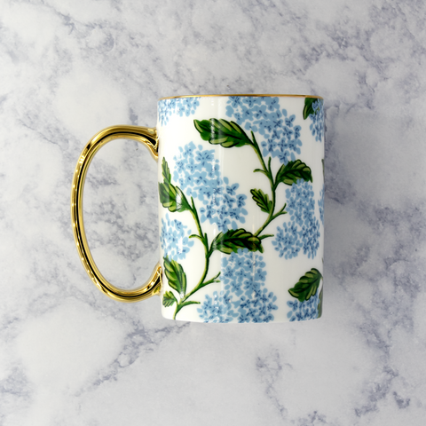 Blue Hydrangea Porcelain Mug