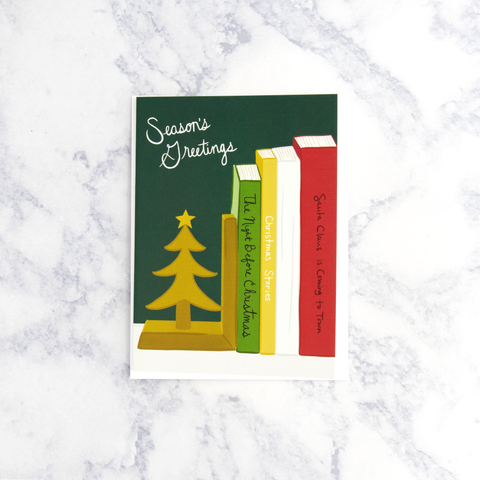 Bookshelf "Season's Greetings" Christmas Card