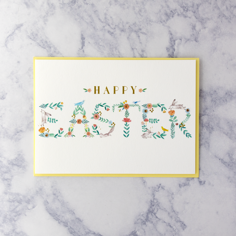 Bunny Lettering Easter Card