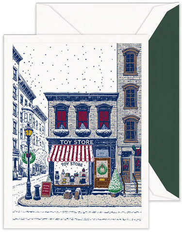Personalized Festive Toy Store Holiday Cards (Thermography)