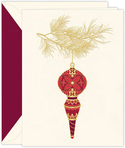 Personalized Finial Ornament Holiday Cards (Thermography)