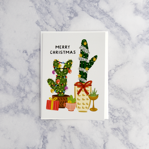 Cacti & Present Christmas Card