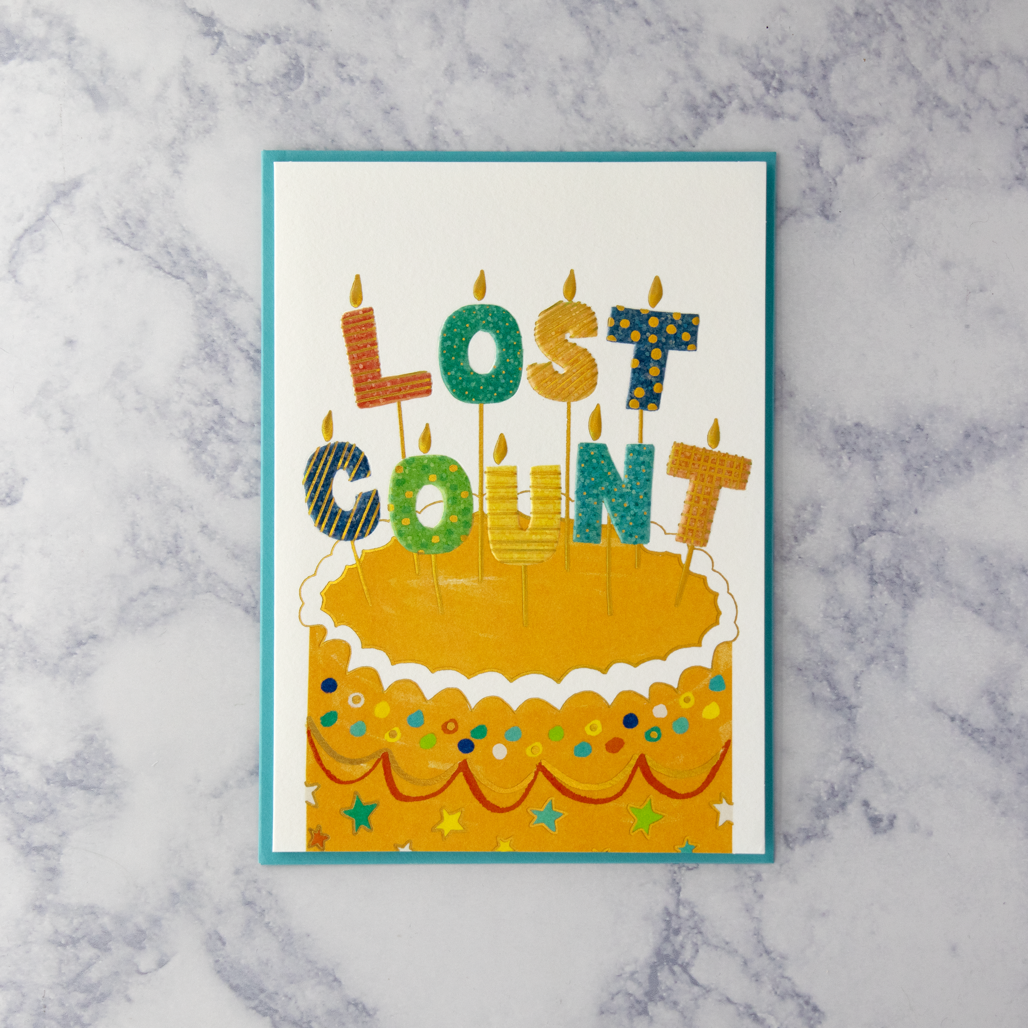 Embossed Cake "Lost Count" Birthday Card