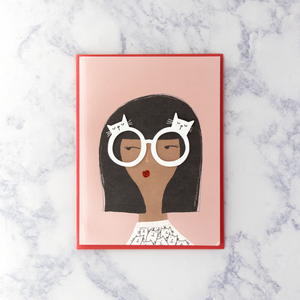 Cat Glasses Blank Card