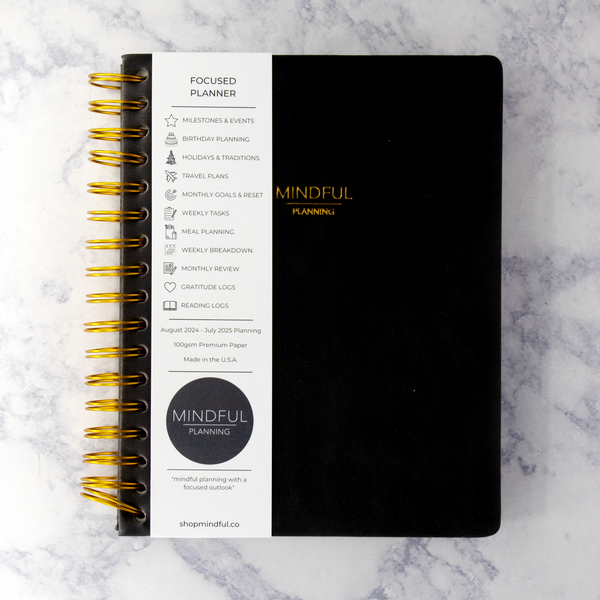 "Focused" 2024-2025 12 Month Leather Planner