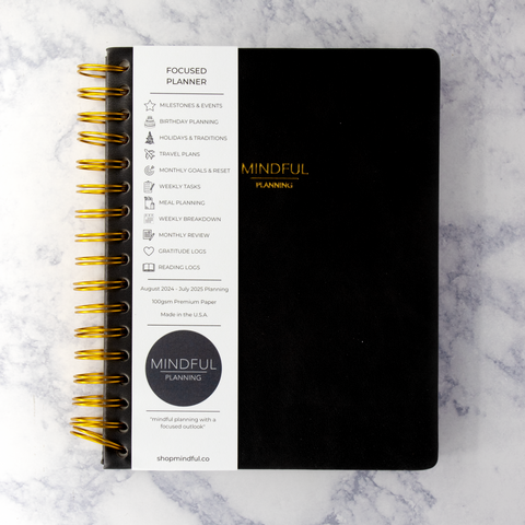 "Focused" 2024-2025 12 Month Leather Planner