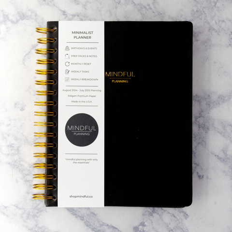 "Minimalist" 2024-2025 12 Month Leather Planner